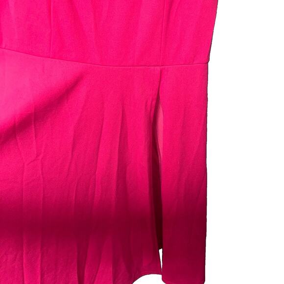 NWT ZESICA OFF SHOULDER HIGH SLIT BODYCON MAXI DRESS PINK EVENING GOWN SMALL - Picture 3 of 8